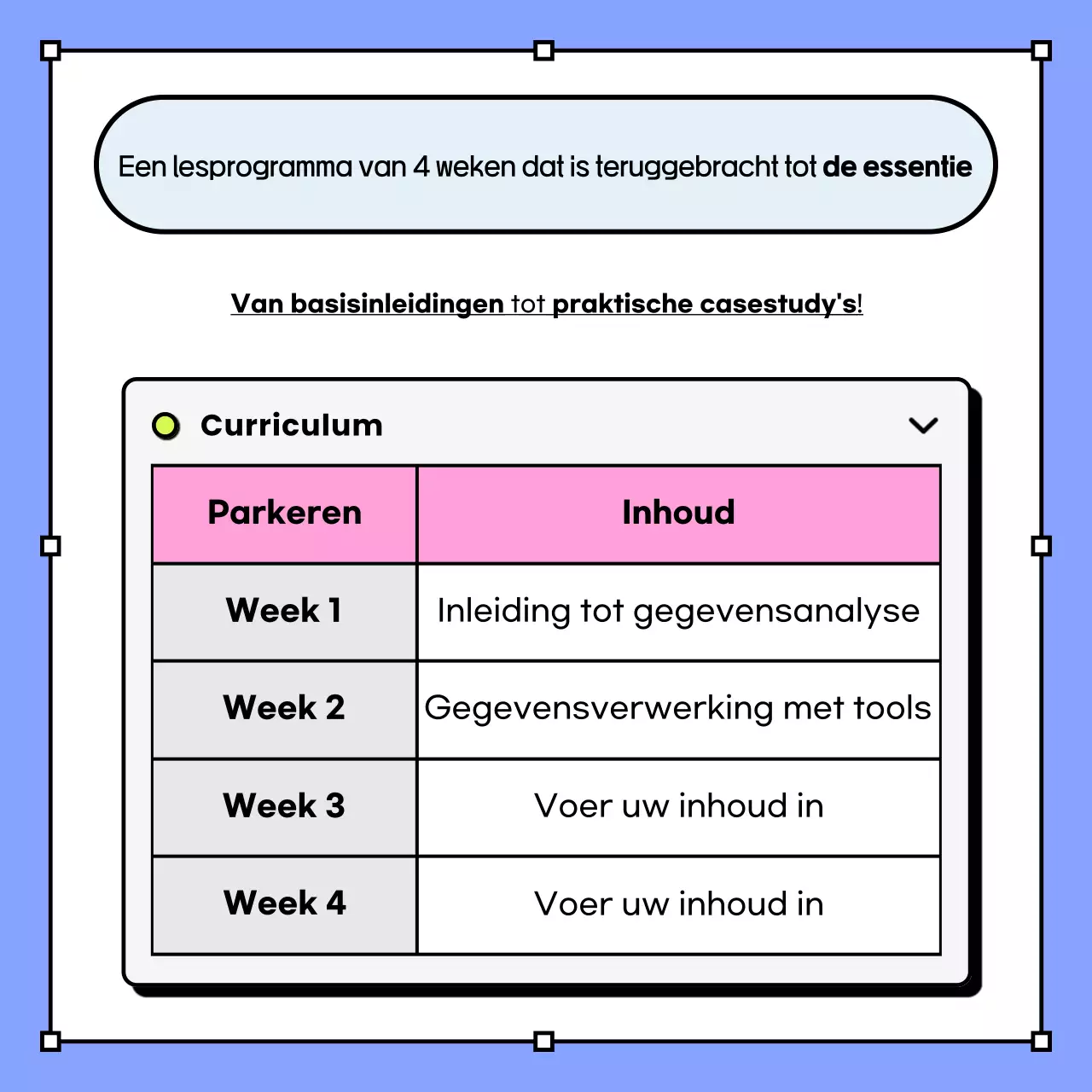 Lichtblauw Minimalistische Stagiair