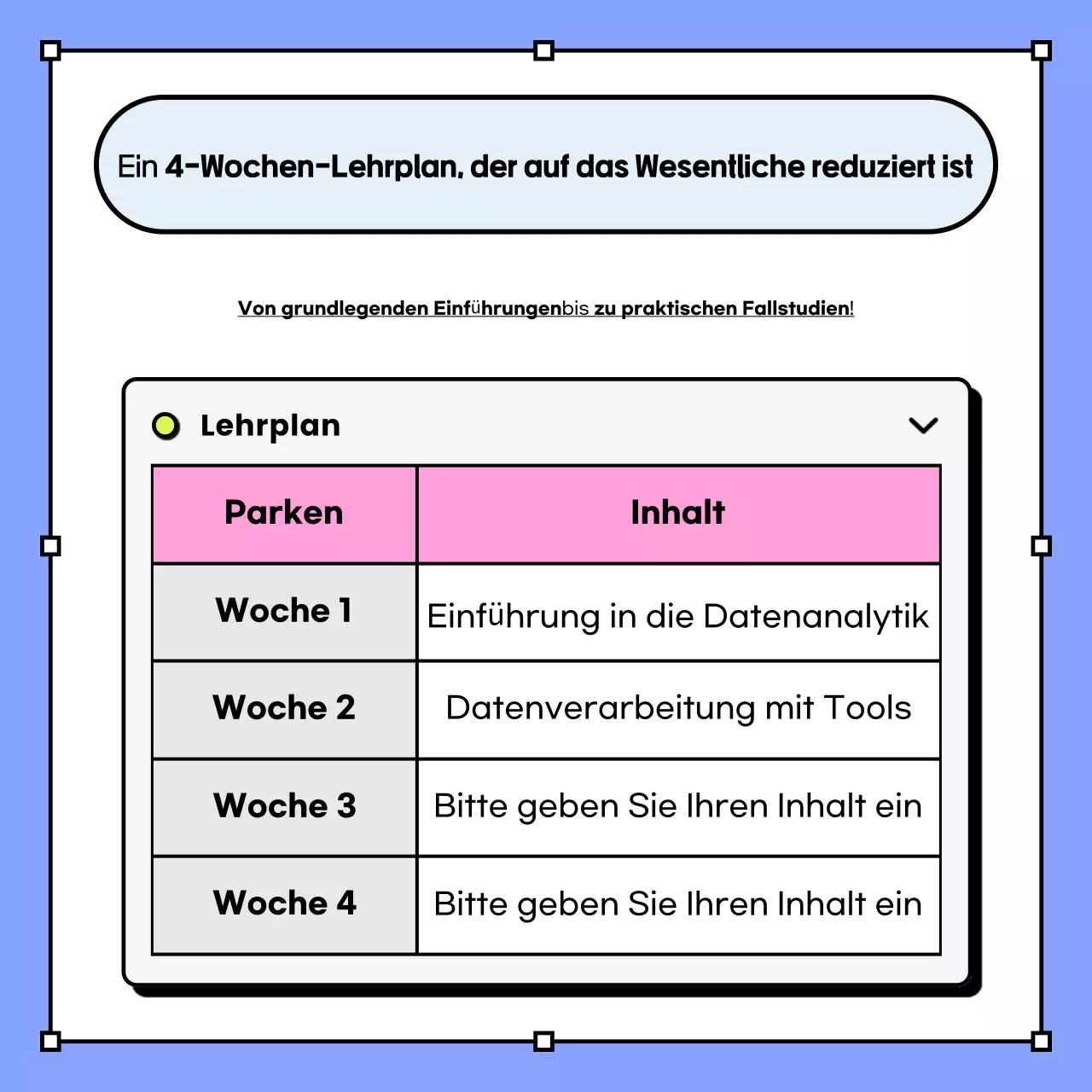 Hellblau Minimalistisch Azubi-Einstellung
