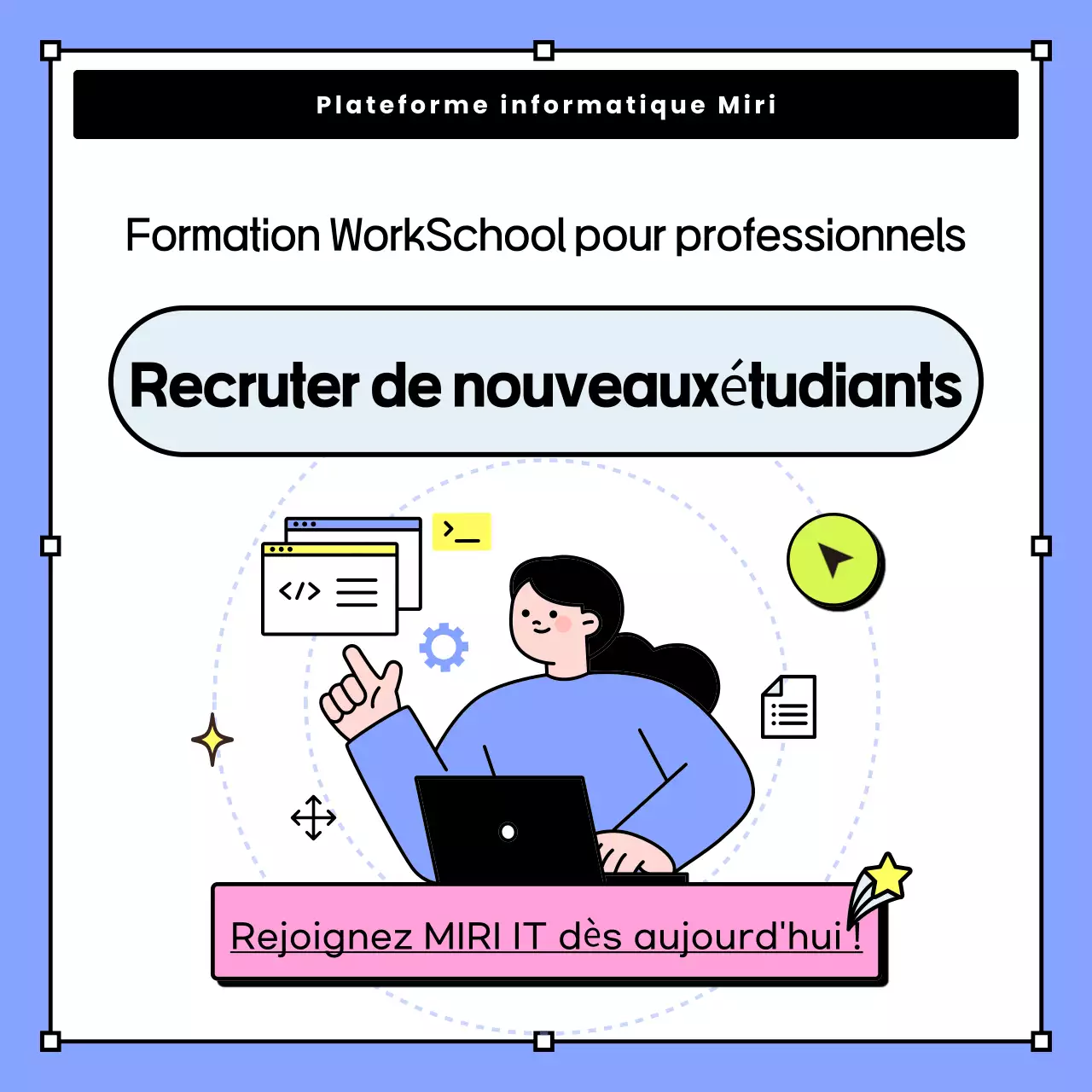 Recrutement de stagiaires bleu clair minimaliste