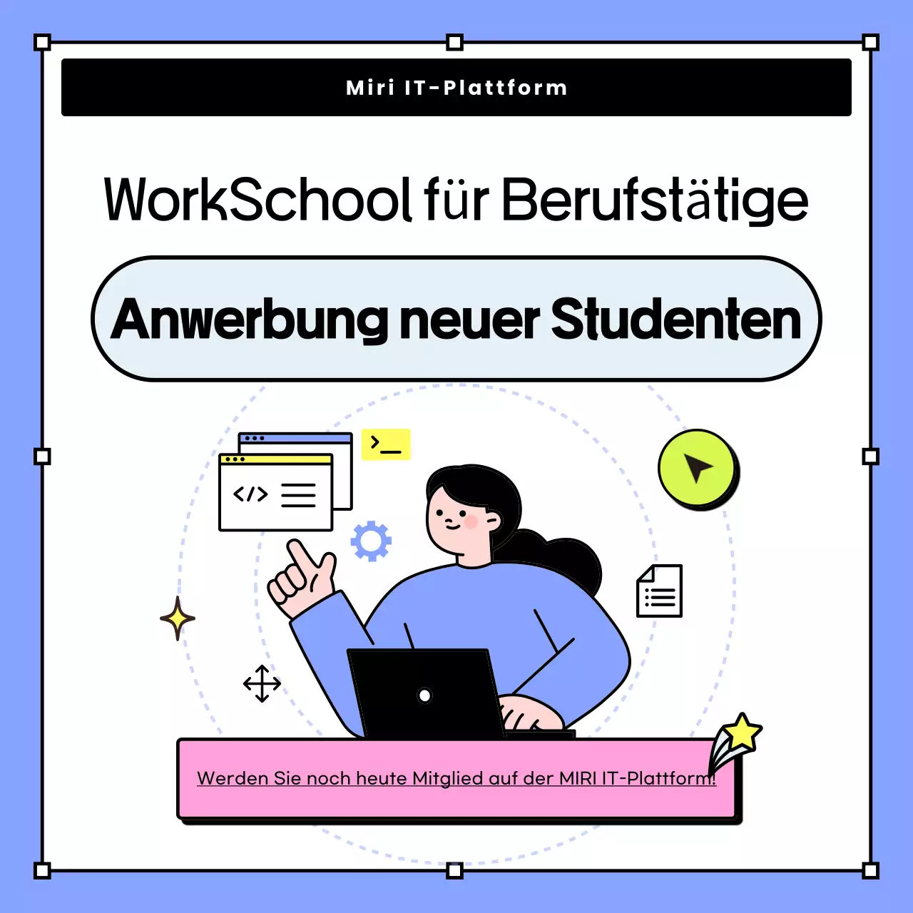 Hellblau Minimalistisch Azubi-Einstellung