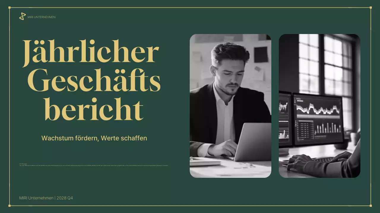 grüner professioneller Geschäftsbericht