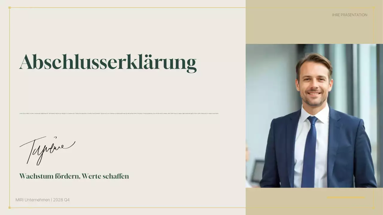 grüner professioneller Geschäftsbericht