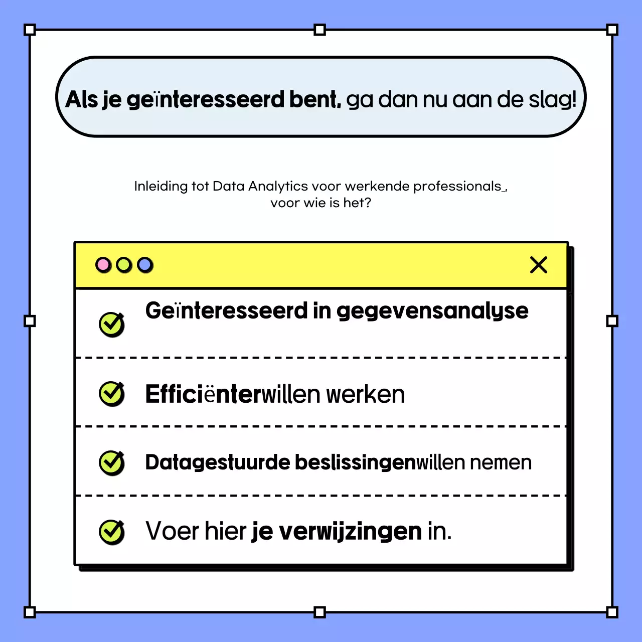 Lichtblauw Minimalistische Stagiair