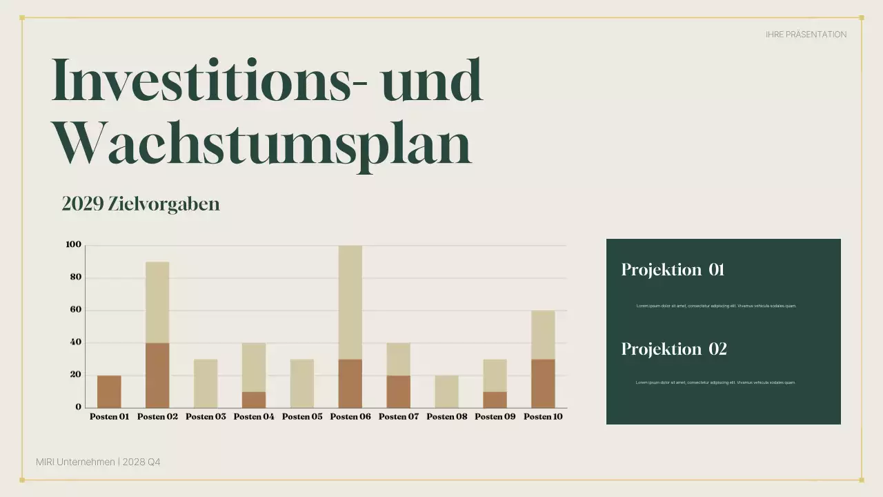 grüner professioneller Geschäftsbericht