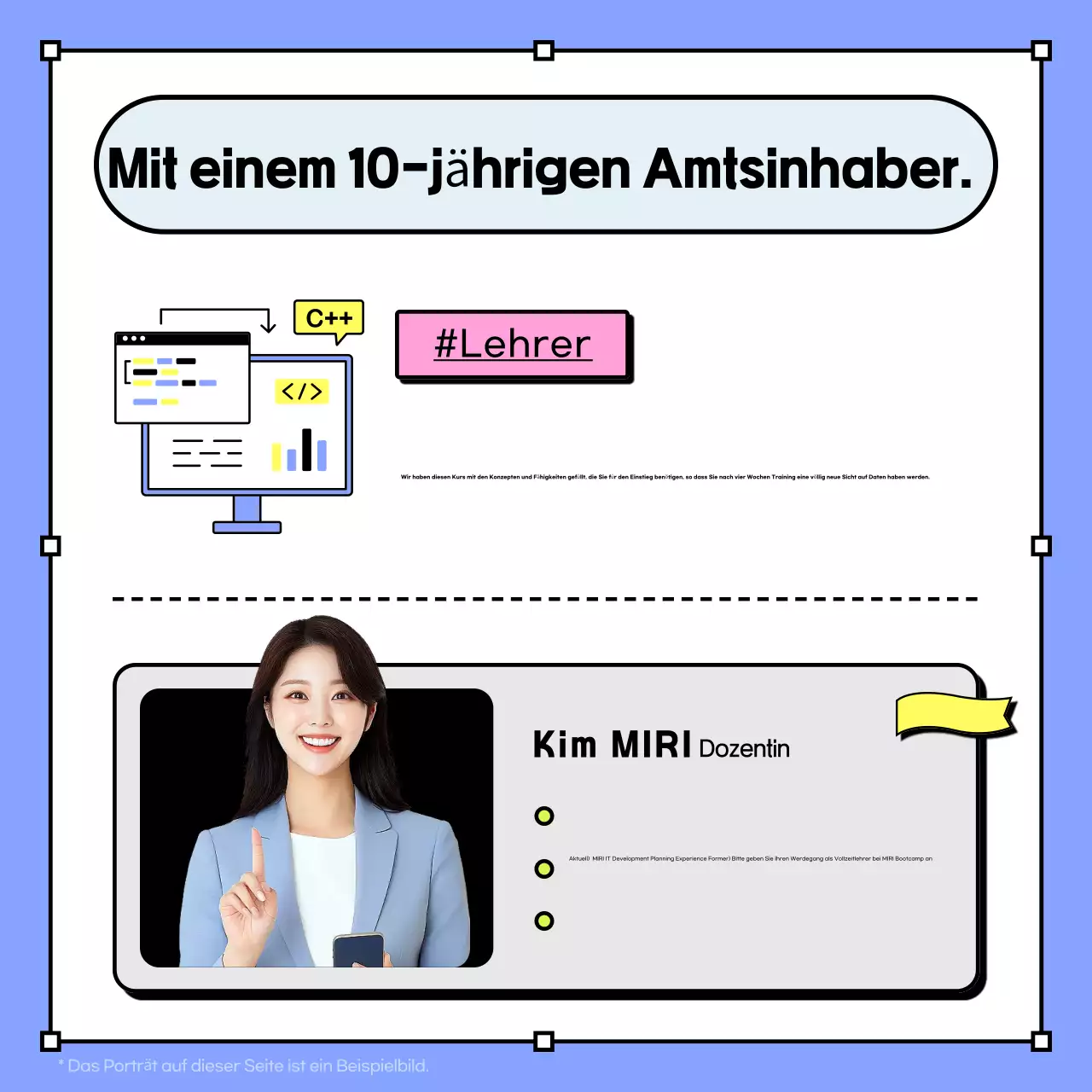 Hellblau Minimalistisch Azubi-Einstellung