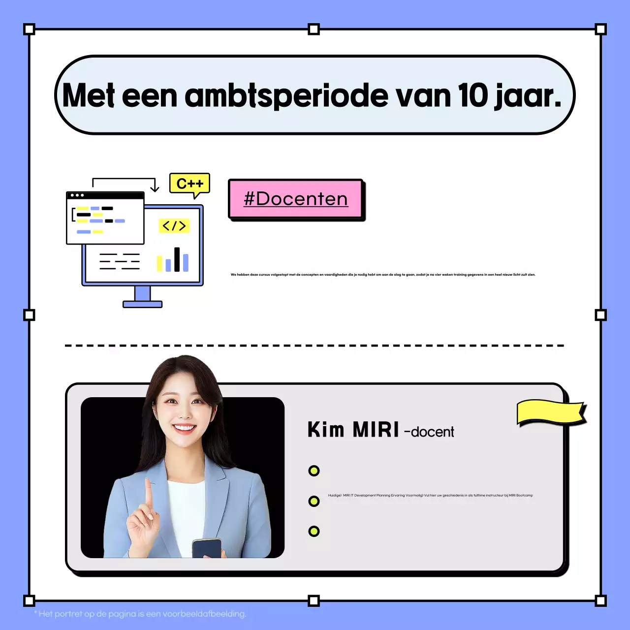 Lichtblauw Minimalistische Stagiair