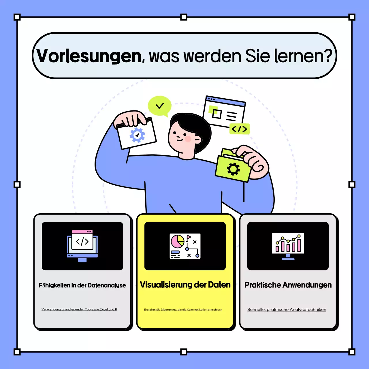 Hellblau Minimalistisch Azubi-Einstellung