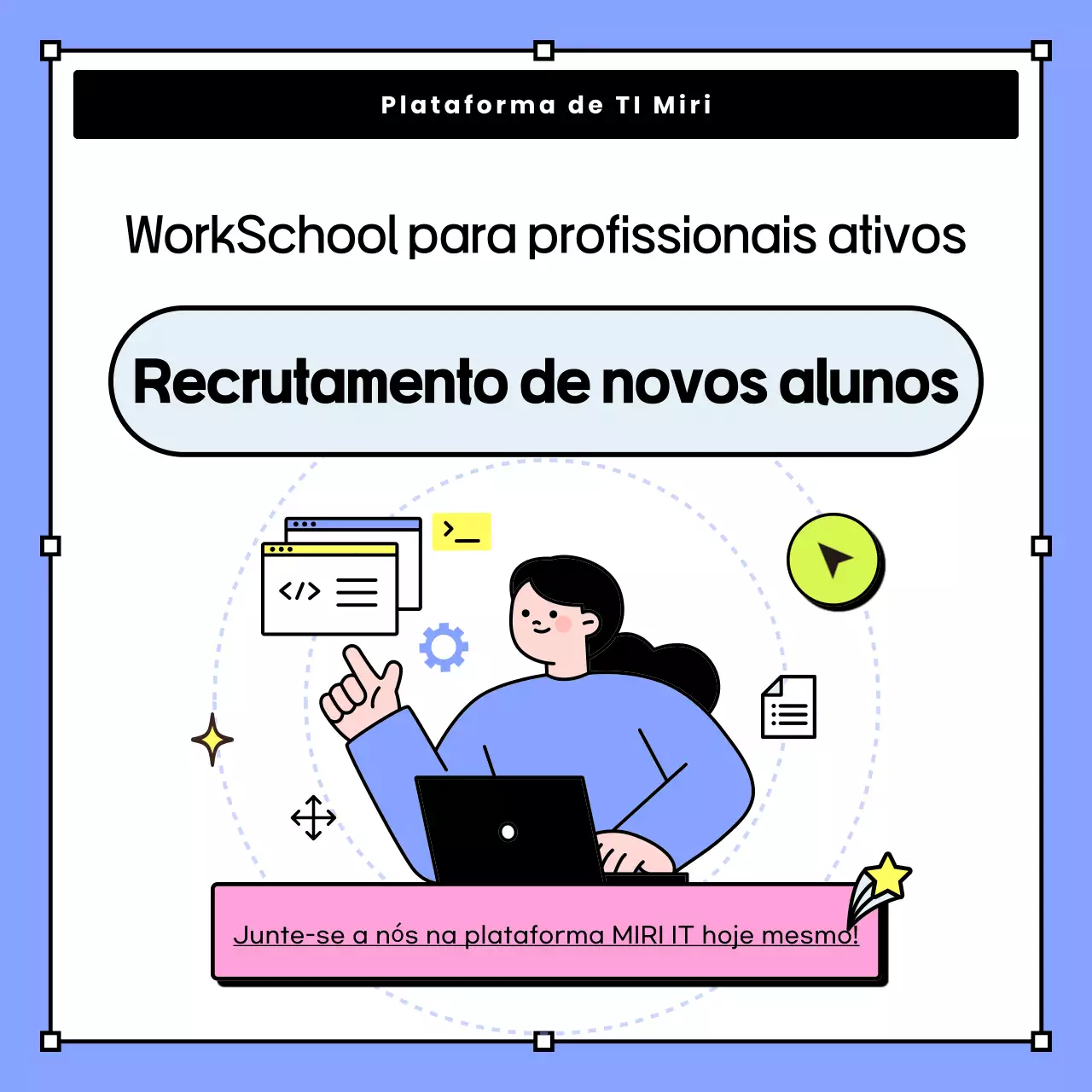 Azul claro Minimalista Recrutamento de estagiários