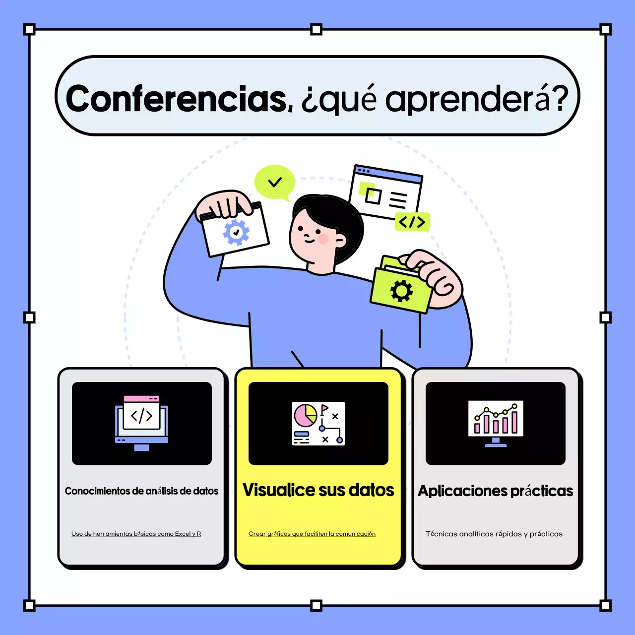 Contratación de becarios minimalistas en azul claro