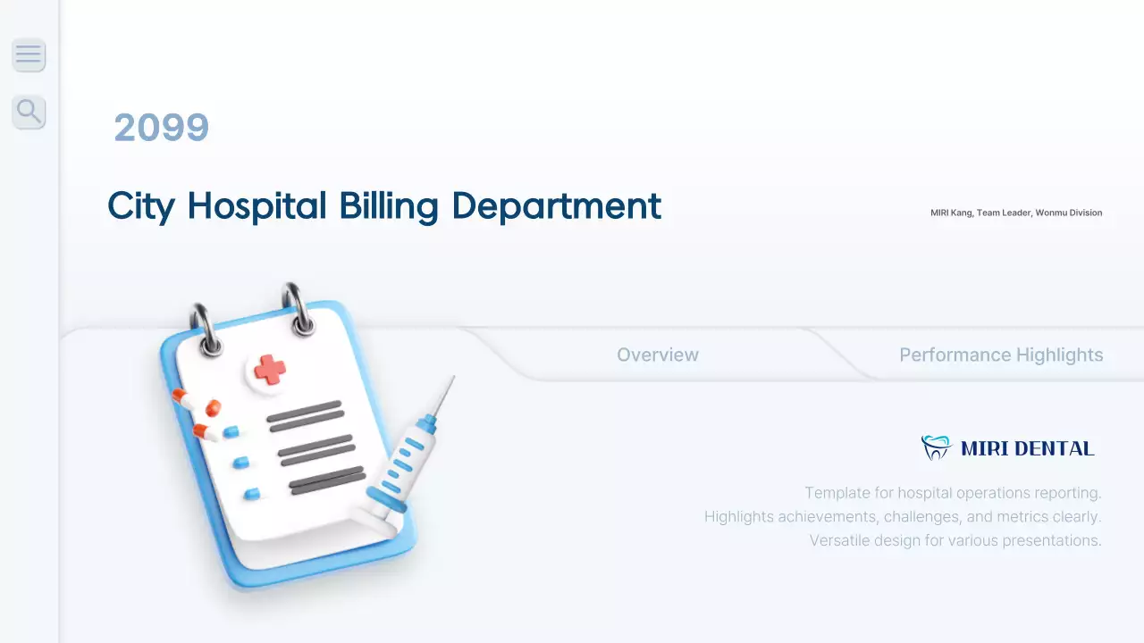 A clean, light blue hospital work report