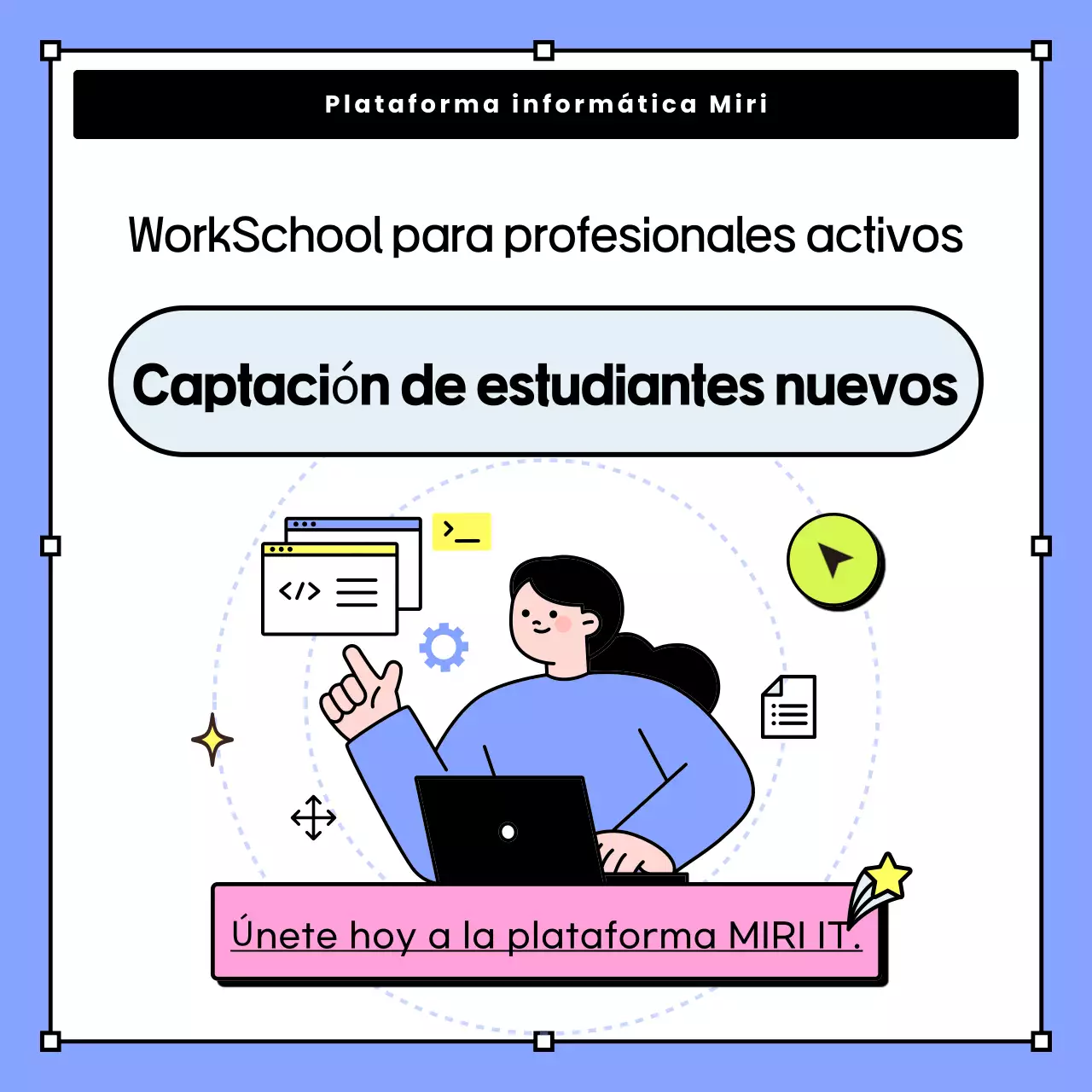 Contratación de becarios minimalistas en azul claro