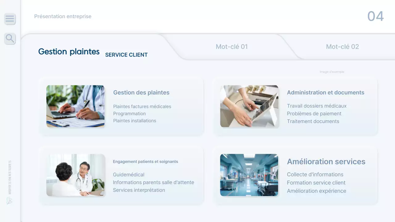 Un rapport de travail hospitalier propre et bleu clair