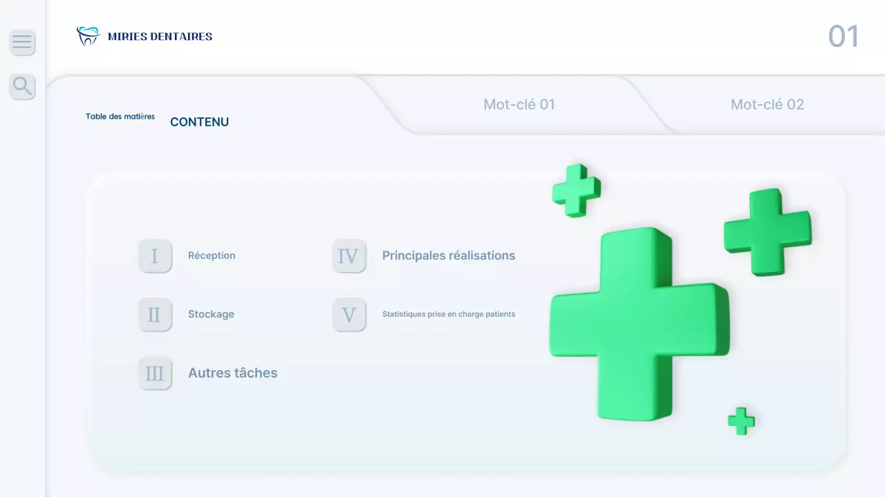 Un rapport de travail hospitalier propre et bleu clair