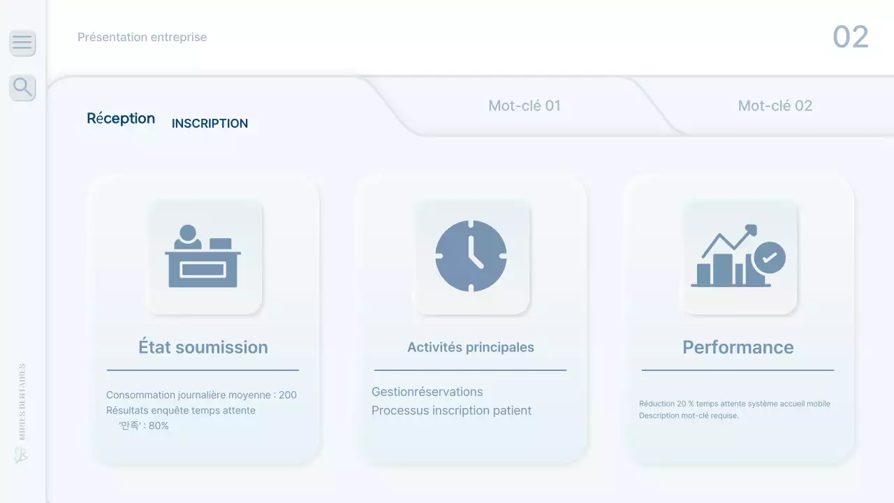 Un rapport de travail hospitalier propre et bleu clair