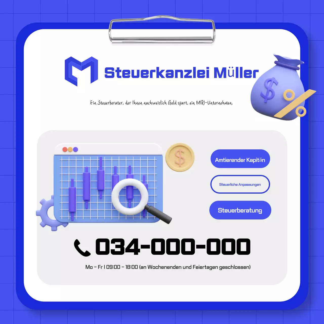 Fördern Sie Ihre blaue moderne Marke