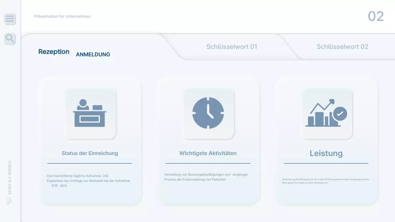 Ein sauberer, hellblauer Krankenhausarbeitsbericht