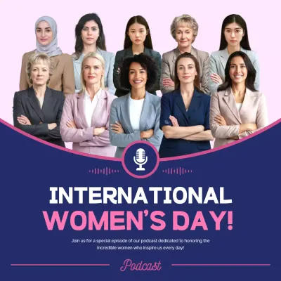 Pink Simple Women's Podcast Social Media Squares