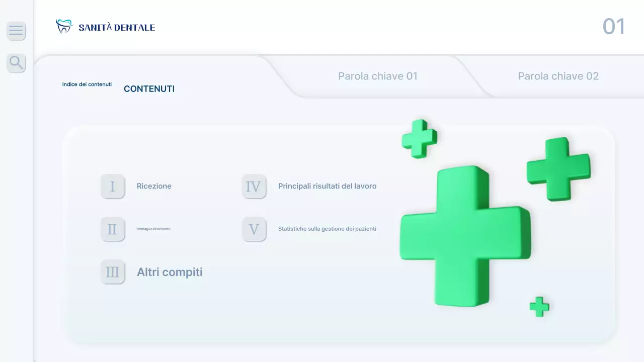 Un rapporto di lavoro ospedaliero pulito e di colore blu chiaro