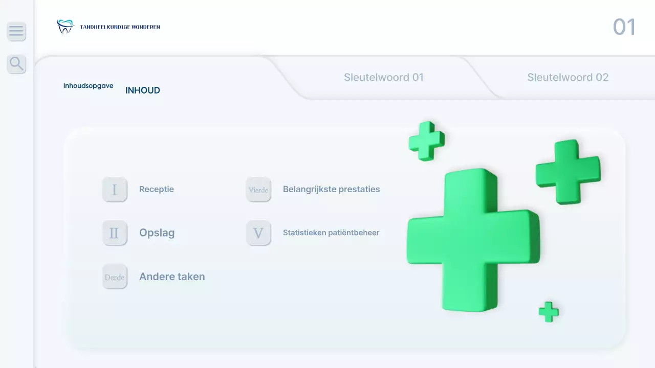 Een schoon, lichtblauw werkrapport voor ziekenhuizen