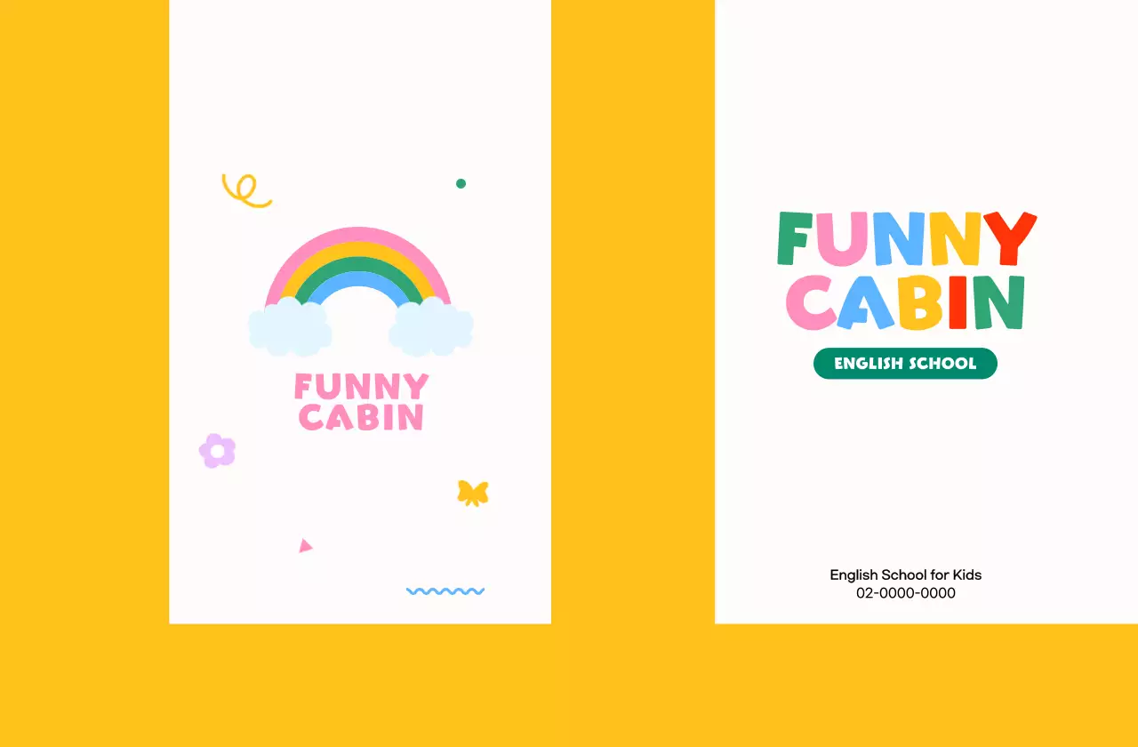 Promosikan sekolah bahasa Inggris Anda dengan pelangi yang lucu