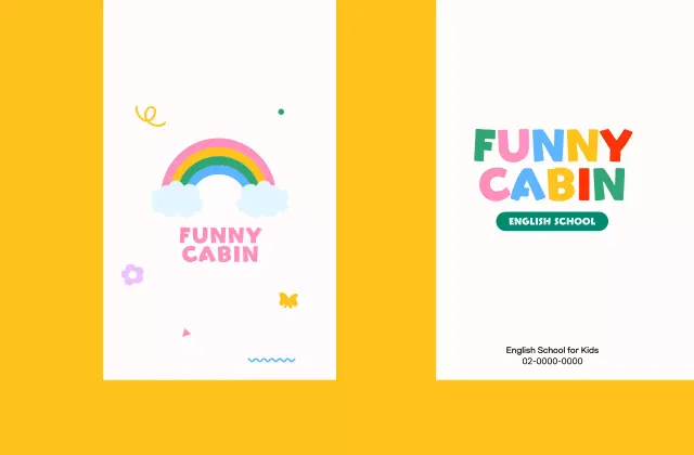 Promosikan sekolah bahasa Inggris Anda dengan pelangi yang lucu