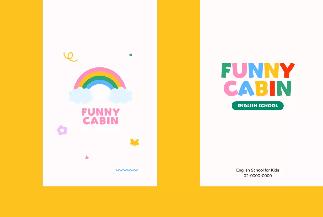 Promosikan sekolah bahasa Inggris Anda dengan pelangi yang lucu