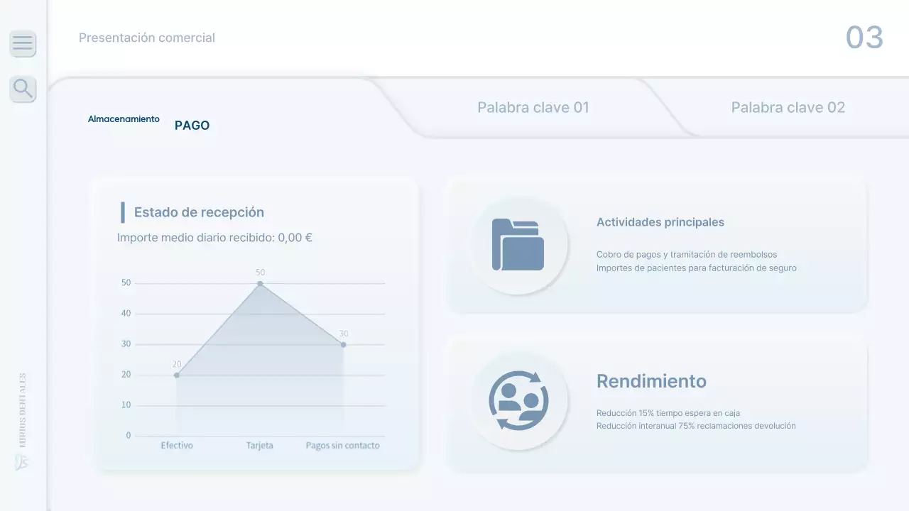 Un informe de trabajo limpio y de color azul claro