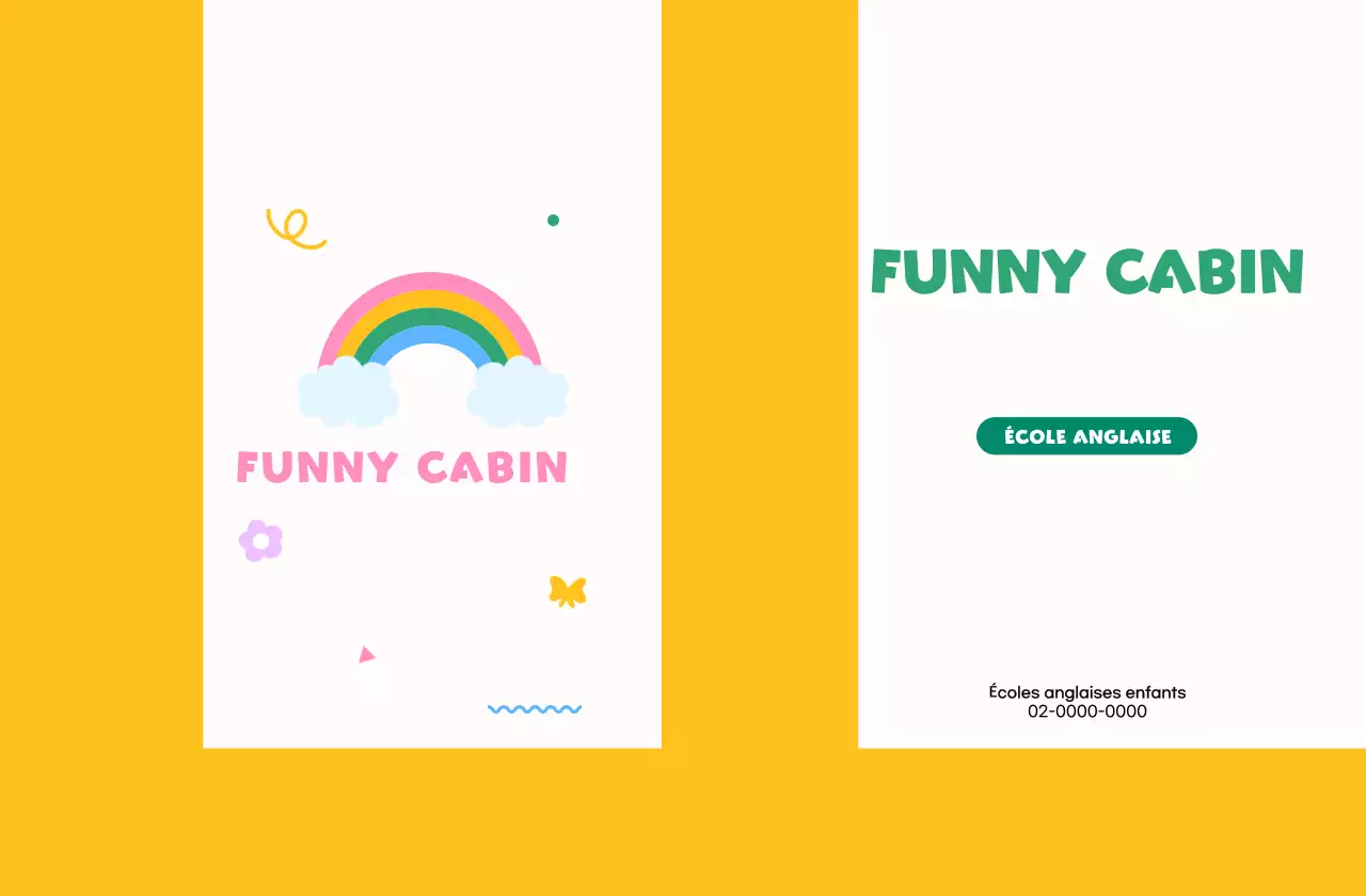 Faites la promotion de votre école de langue anglaise avec un joli arc-en-ciel