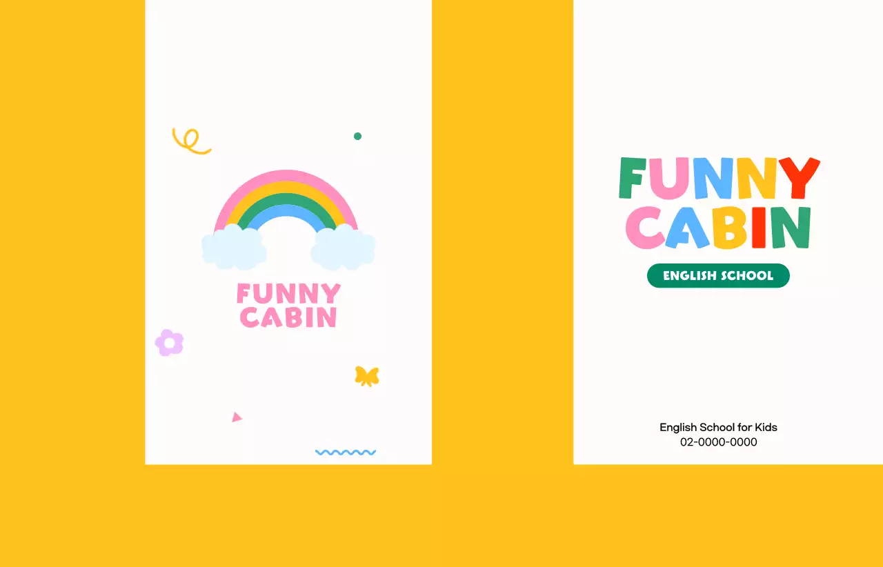 Promosikan sekolah bahasa Inggris Anda dengan pelangi yang lucu