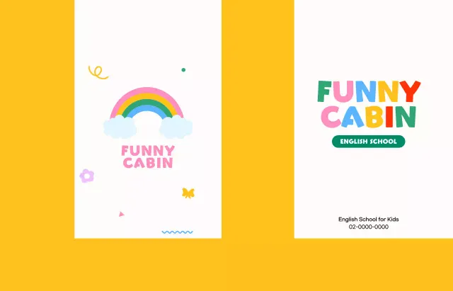 Promosikan sekolah bahasa Inggris Anda dengan pelangi yang lucu