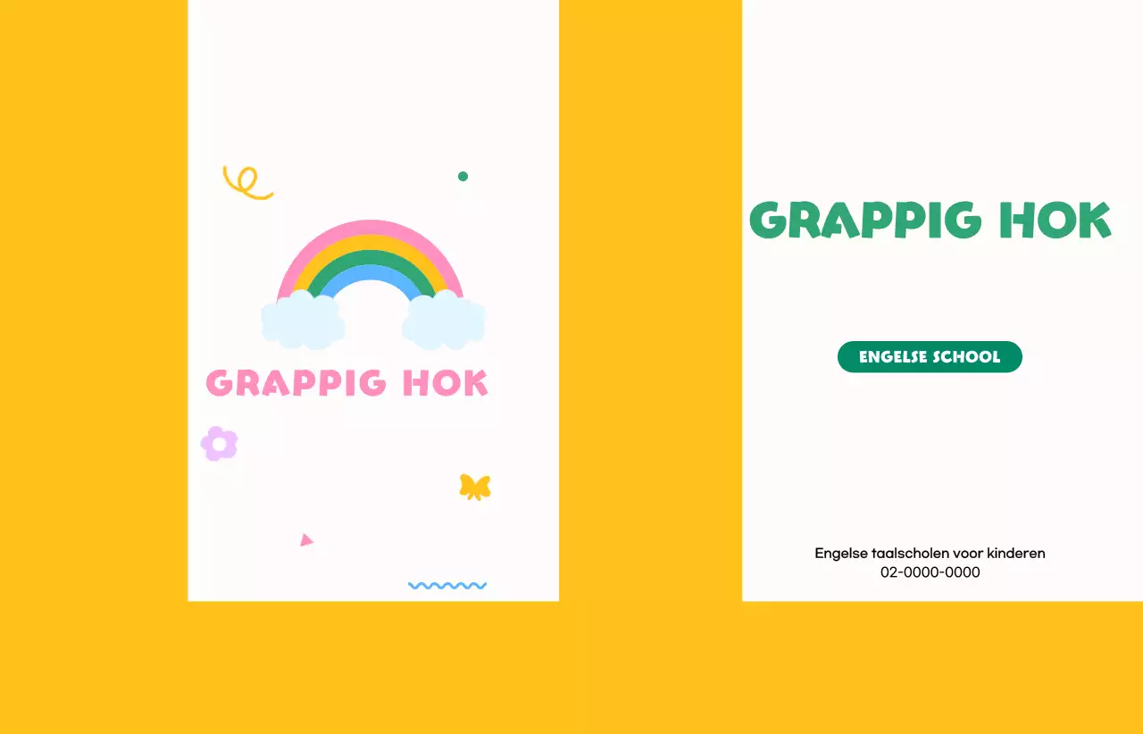 Promoot je Engelse taalschool met een schattige regenboog