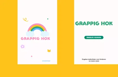 Promoot je Engelse taalschool met een schattige regenboog