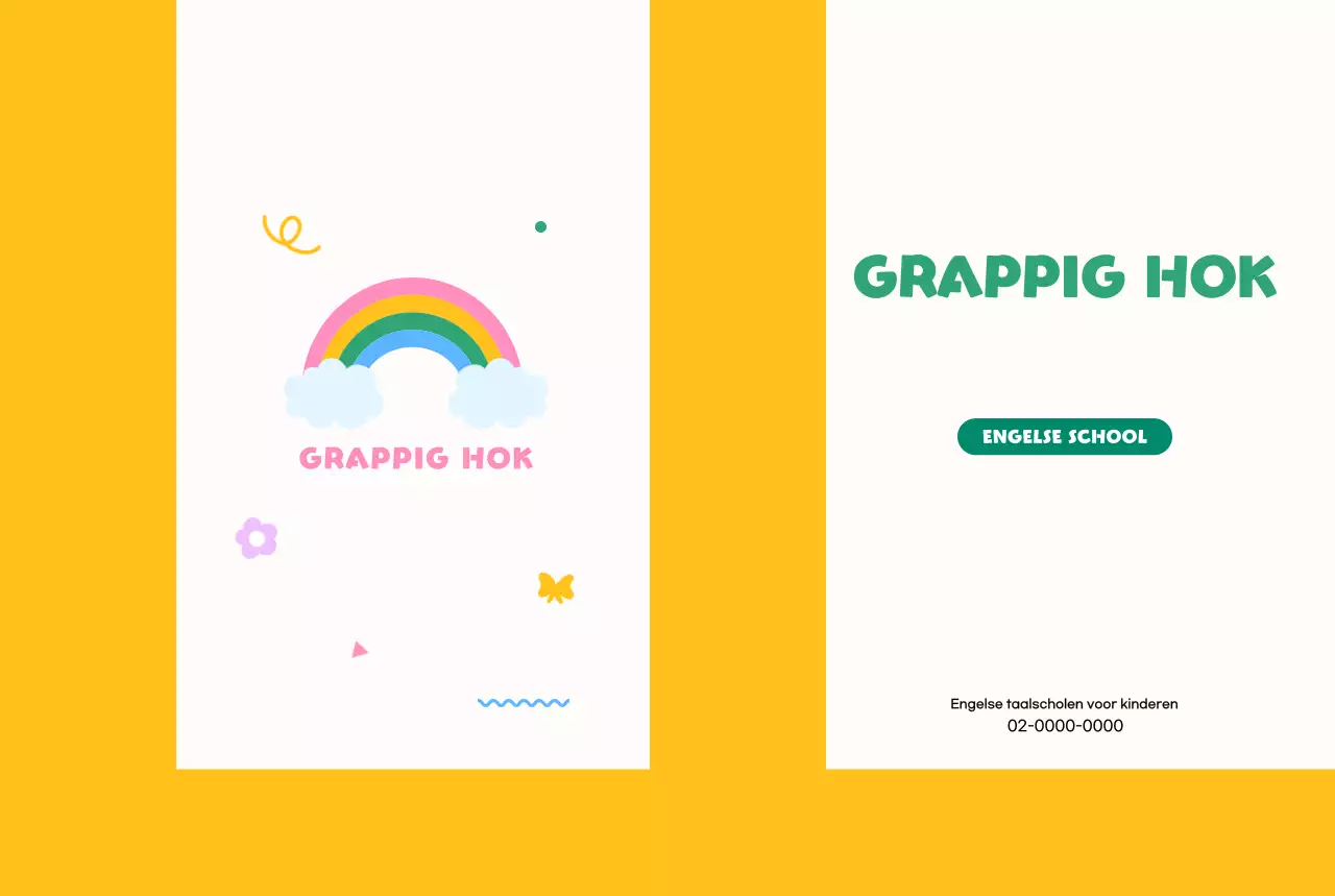 Promoot je Engelse taalschool met een schattige regenboog