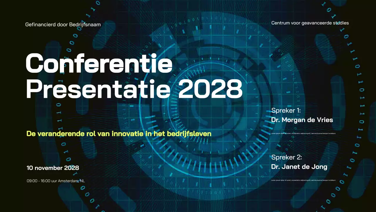 aankondiging blue modern business conferentie