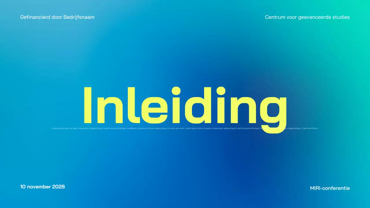 aankondiging blue modern business conferentie