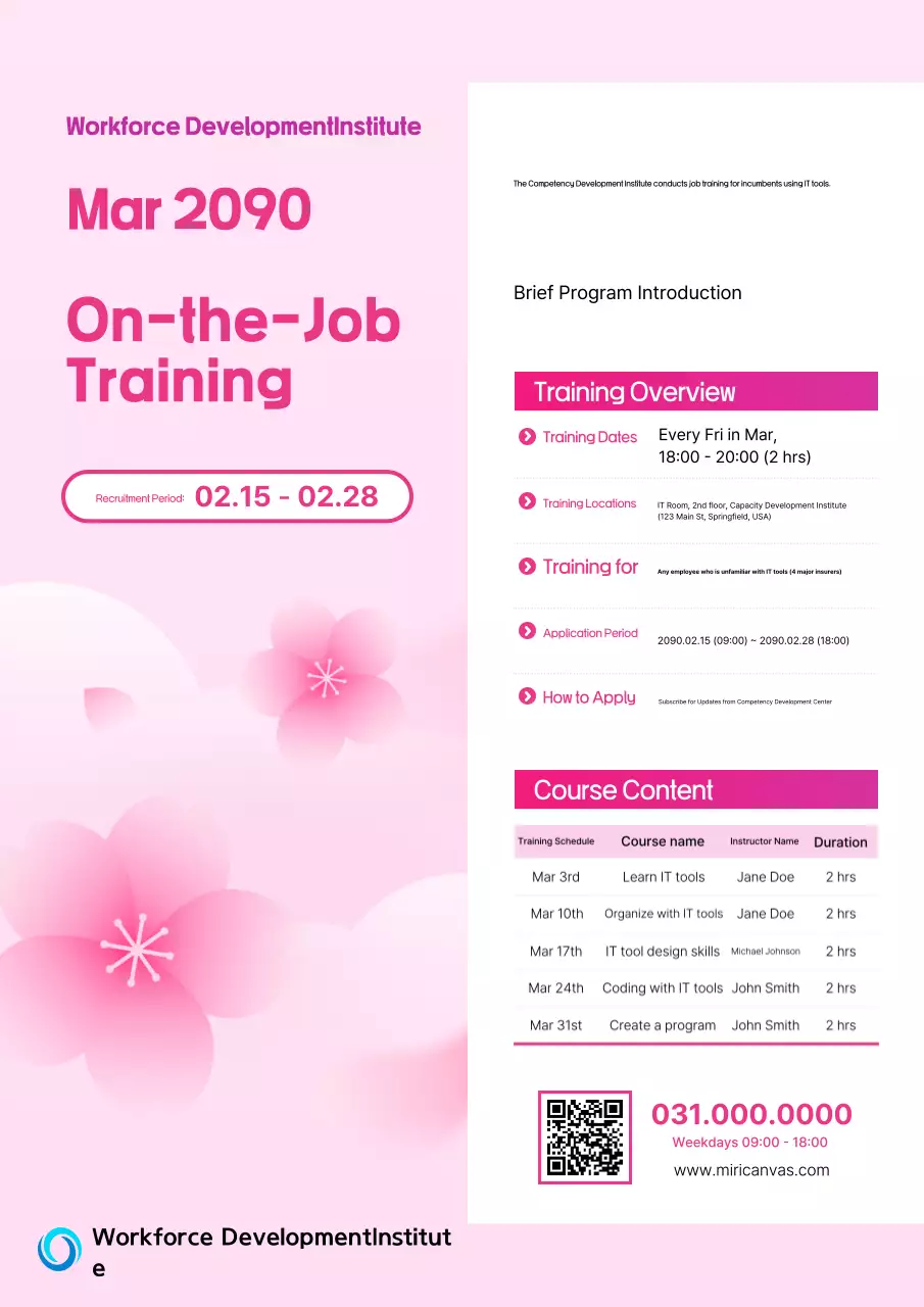 Pink Simple Job Training Recrutamento