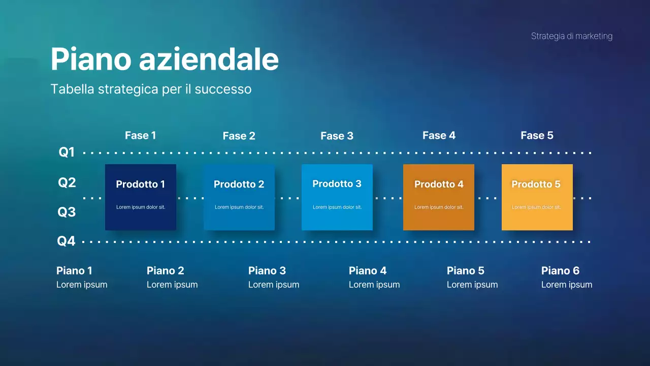 business plan moderno di colore verde acqua