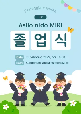 Cerimonia di laurea in azzurro