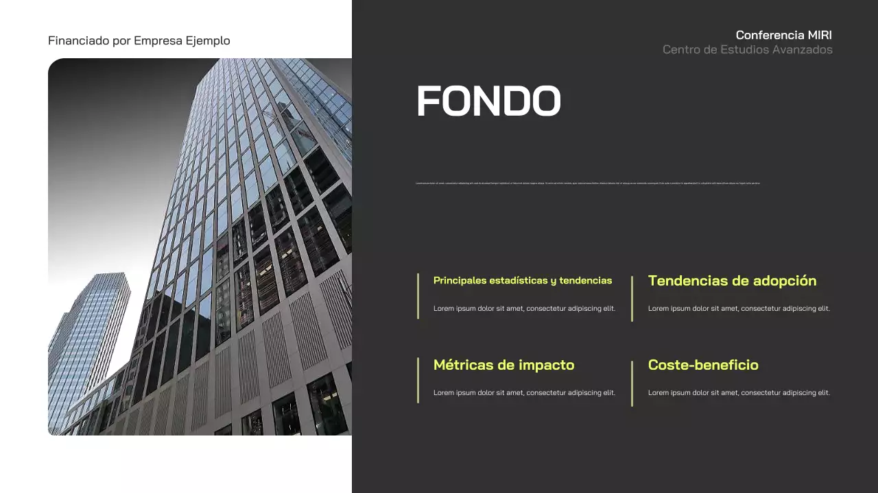 anuncio de la conferencia blue modern business