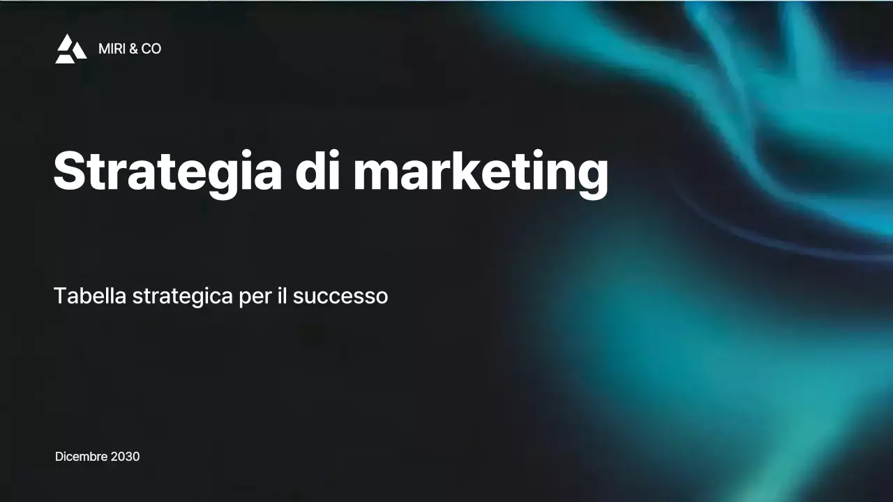 business plan moderno di colore verde acqua