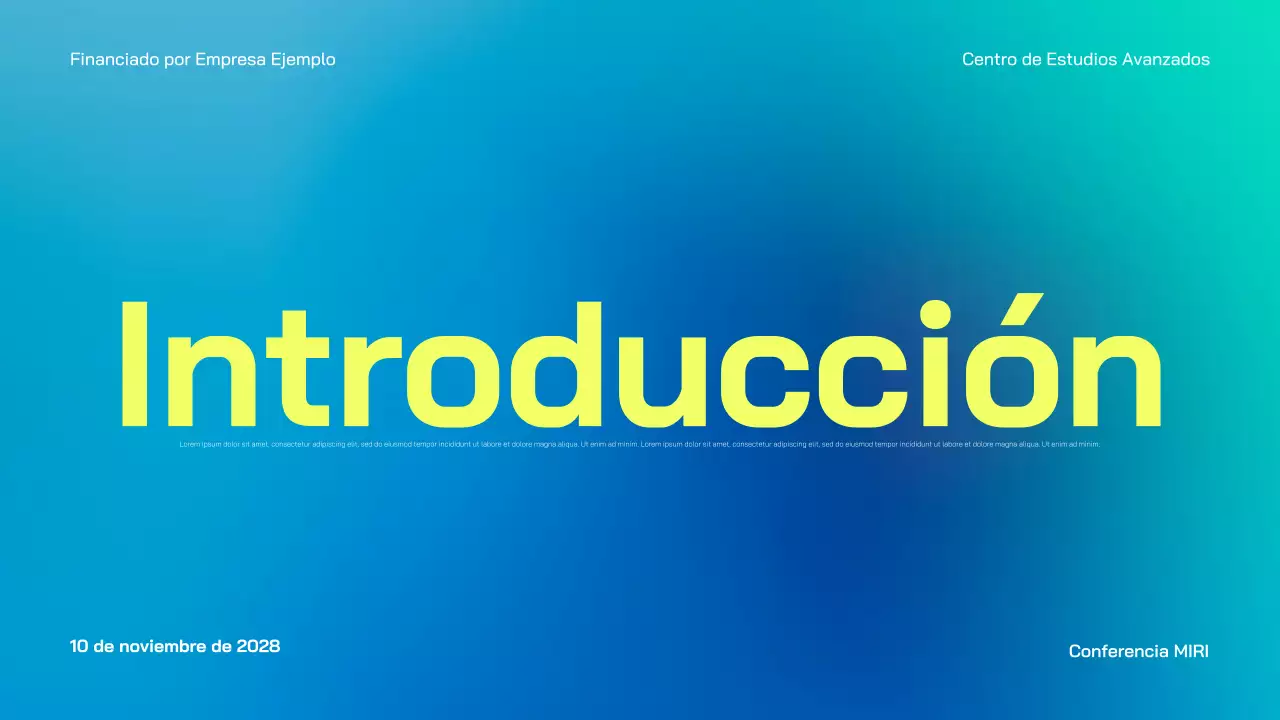 anuncio de la conferencia blue modern business