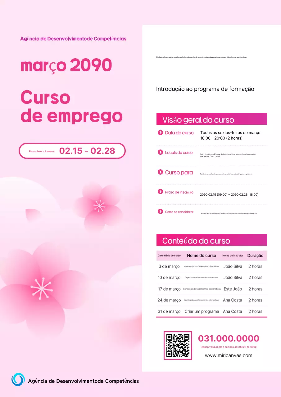 Pink Simple Job Training Recrutamento