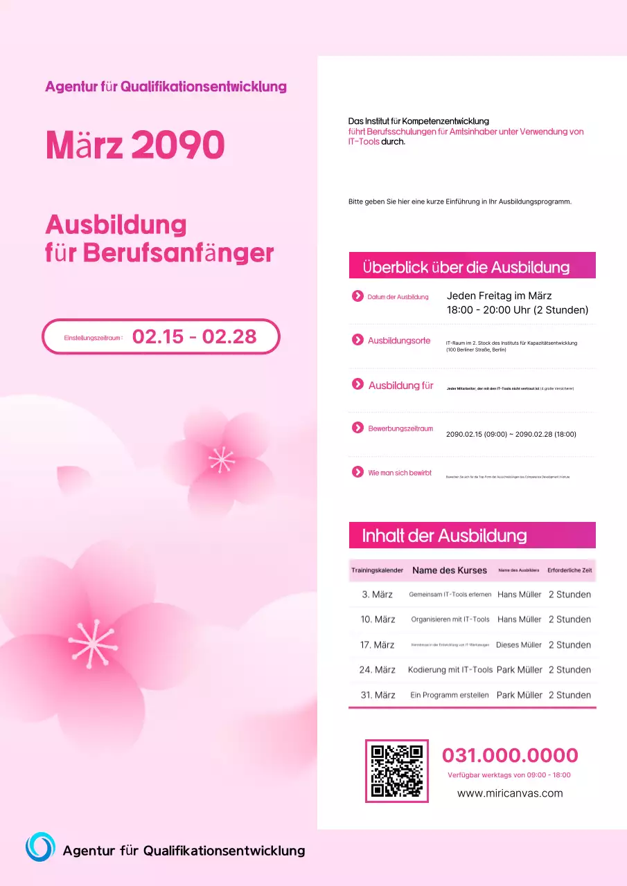 Pink Simple Job Training Recruitment