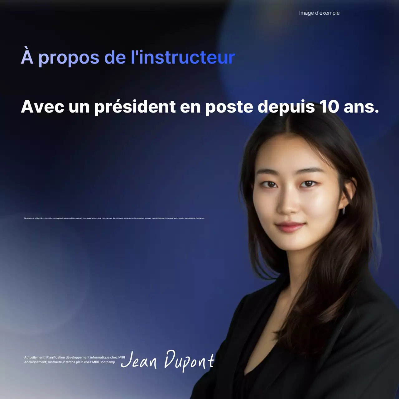 Annonce de formation à l'analyse de données Blue Modern