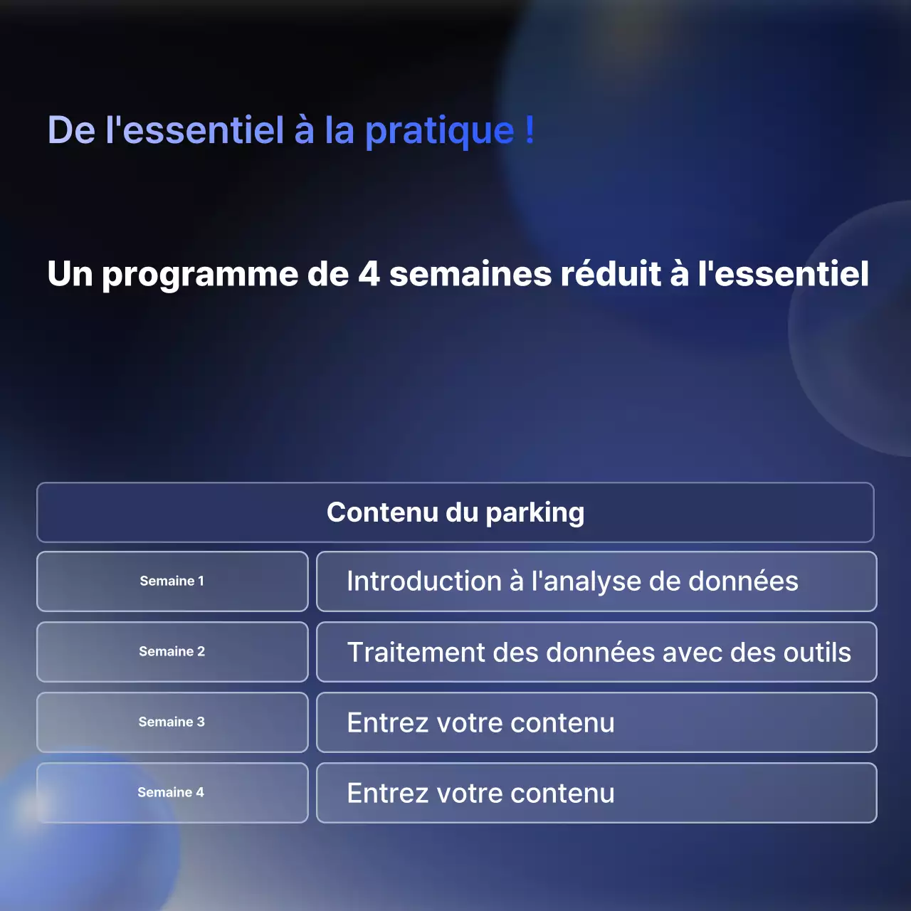 Annonce de formation à l'analyse de données Blue Modern