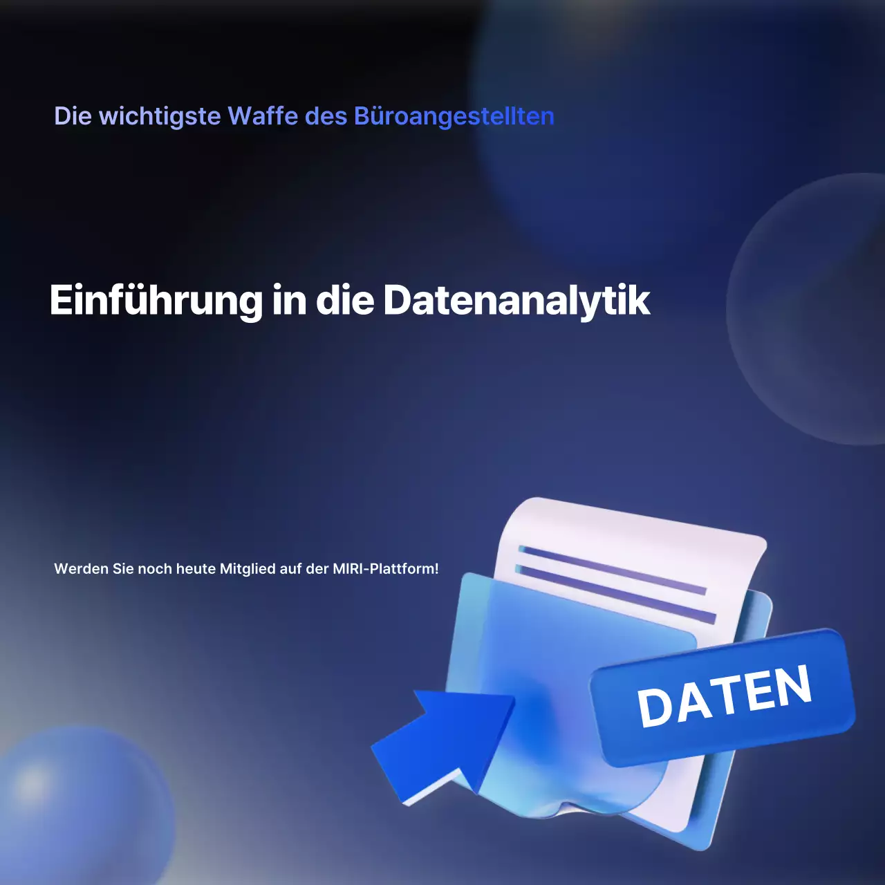 Blue Modern Data Analytics Schulung Anzeige
