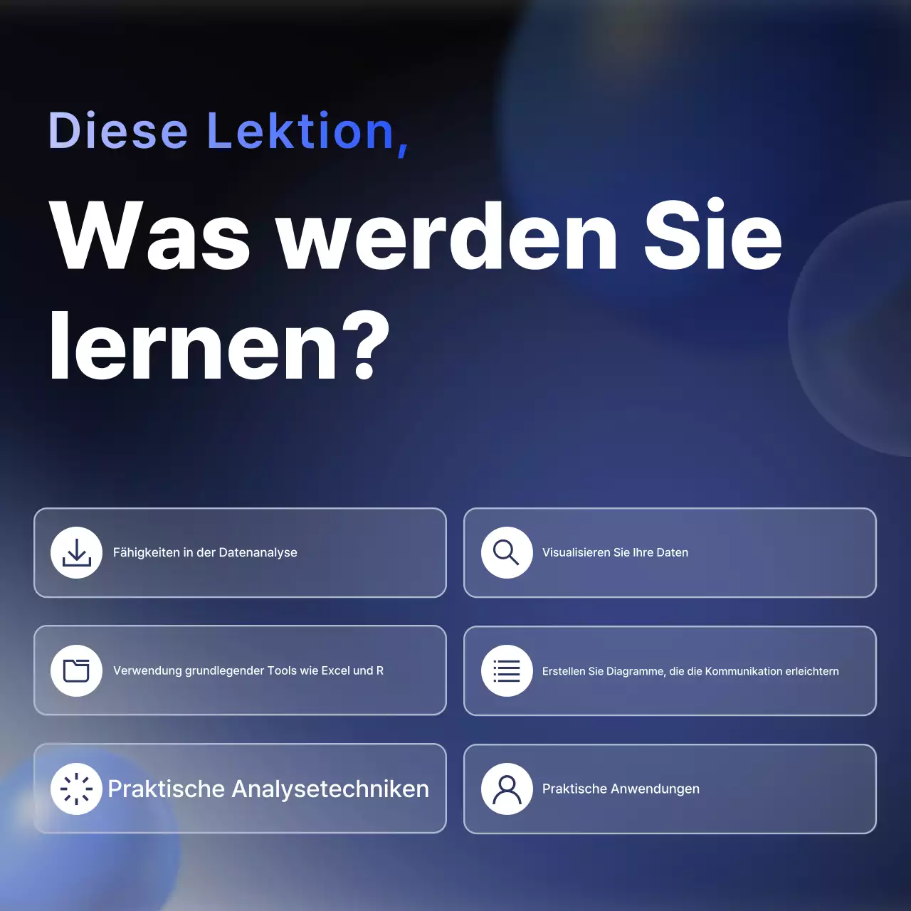 Blue Modern Data Analytics Schulung Anzeige