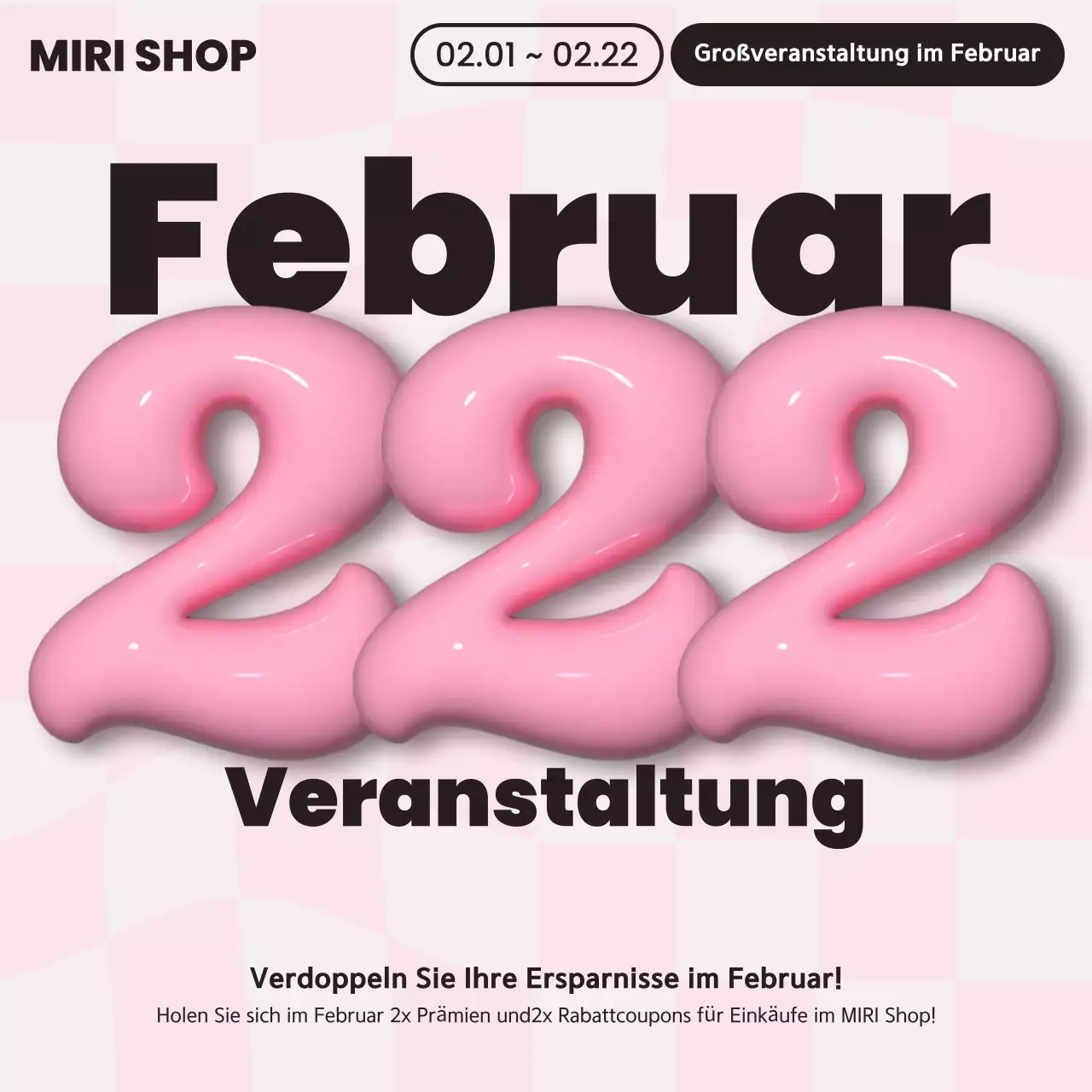 Shopping-Events mit rosa Akzenten