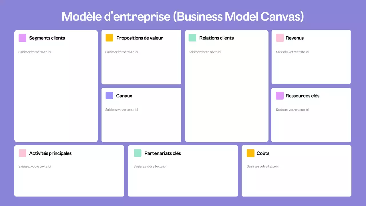 plan d'affaires moderne violet