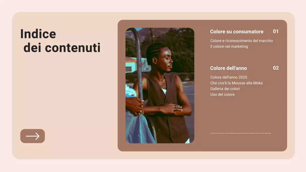 Relazione sulle tendenze dei colori moderni dell'anno marrone e beige